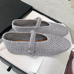 Load image into Gallery viewer, Handwoven Ballet Mary Jane Flat Shoes Women Leather N6G244