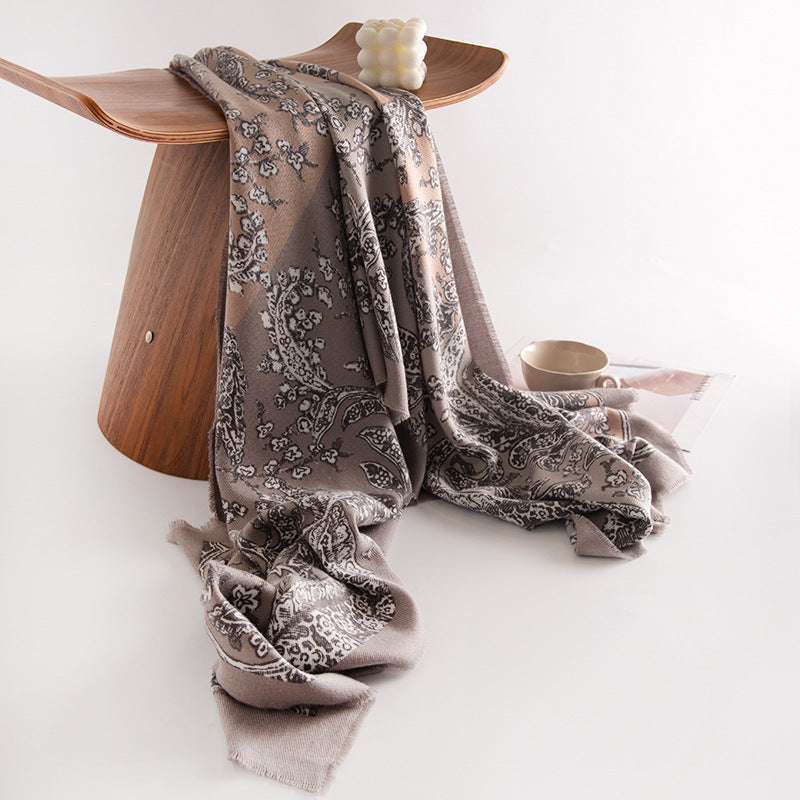Ethnic Print Faux Cashmere Wrap  M5A157