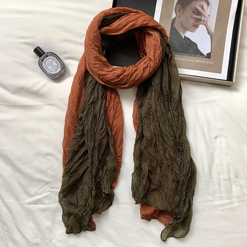 Pleated Gradient Scarf Women Sun Protection N6H247