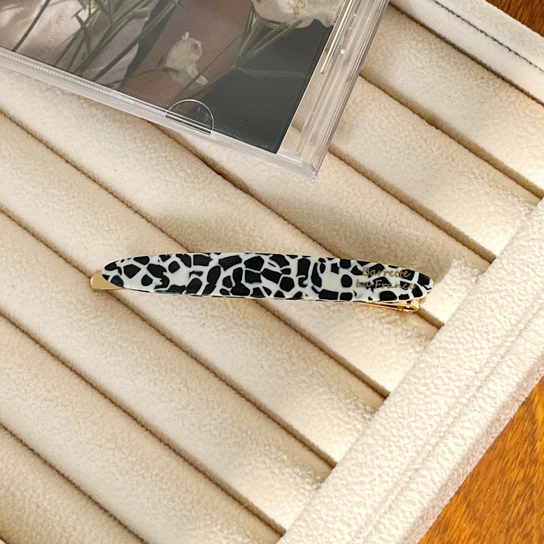 Side Hair Clip Acetate Gold Logo Women N6C356