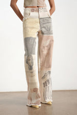 Load image into Gallery viewer, Retro Printed Wide Leg Drag Denim Jeans Women N6D153