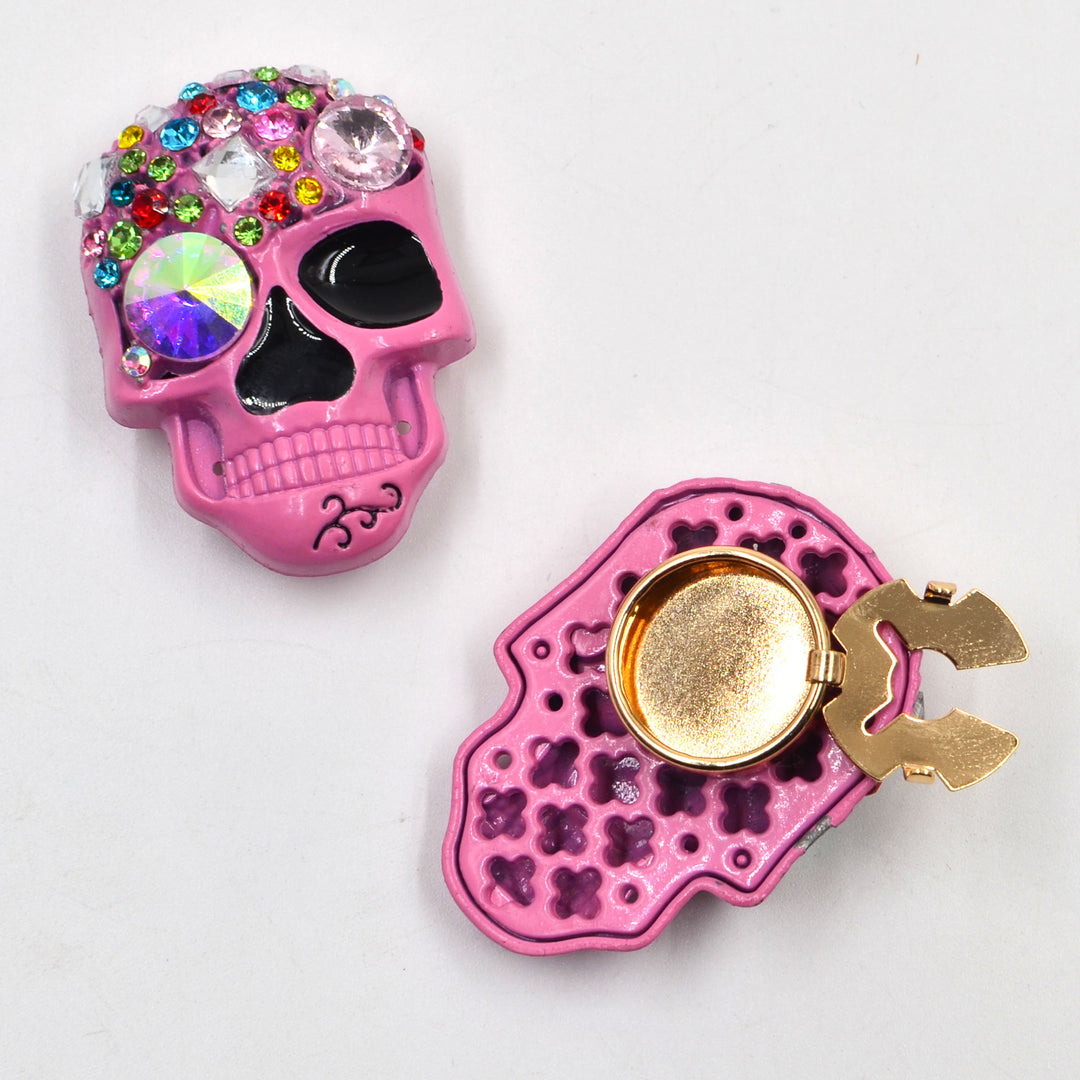 Pink Skull Crown Shirt Cuff Cover Metal Brooch Charm N6G125