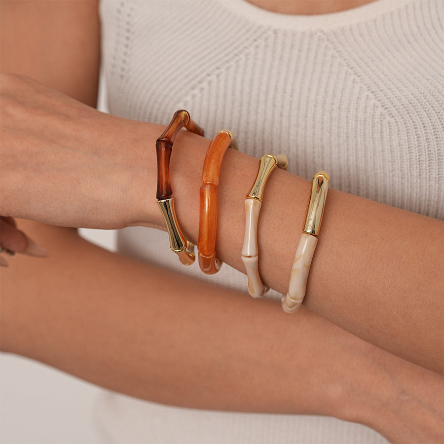 Bamboo Segments Bangle Spliced Color S5P057