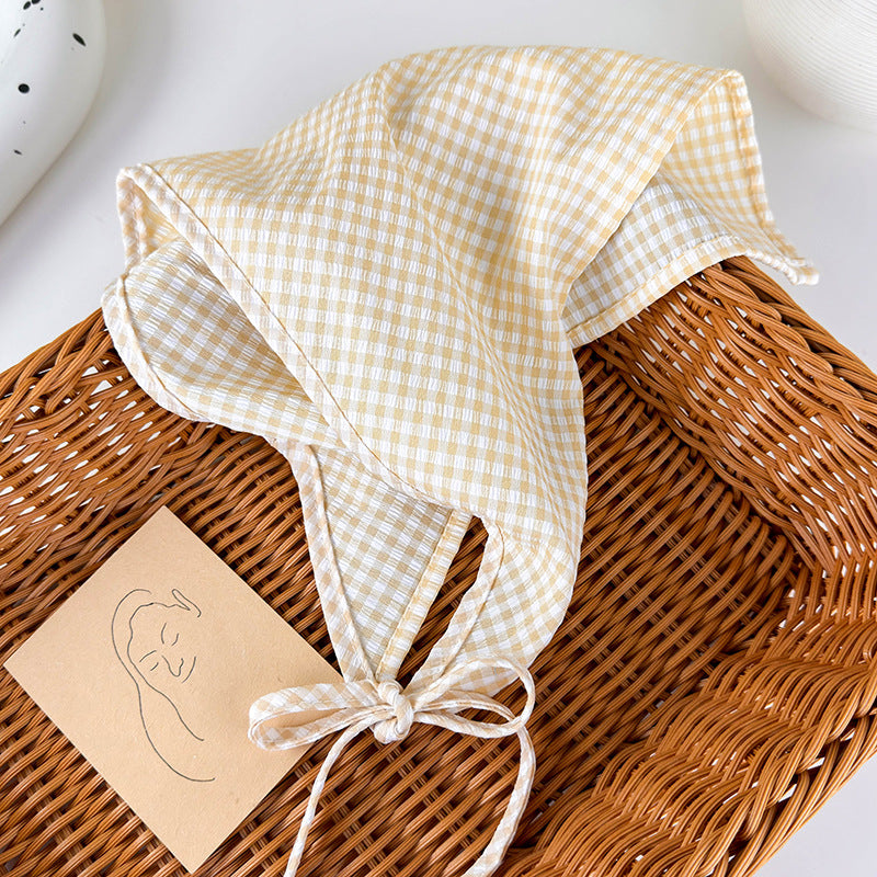 Gingham Bandana Scarf Multiple Colors Women N6C012