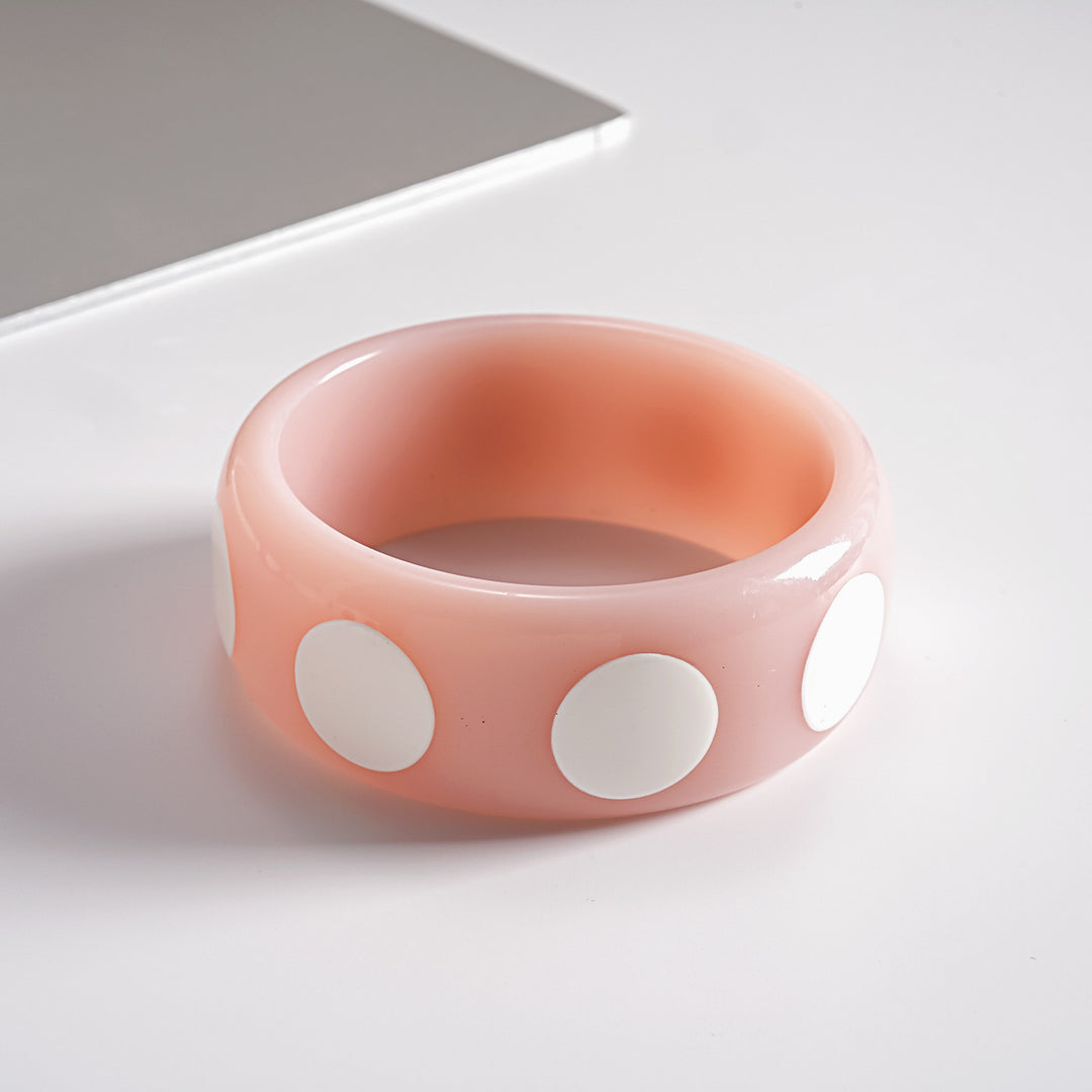 Dopamine Resin Round Polka Dot Bangle Women N6H079
