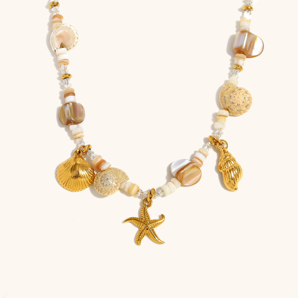 Starfish Chain Steel 18K Plated Oceanic Vintage S5P117