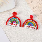 Load image into Gallery viewer, Bohemian Handmade Rainbow Heart Beaded Earrings N6D506