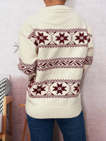 Load image into Gallery viewer, Christmas Snowflake Jacquard Round Neck Sweater N6H280