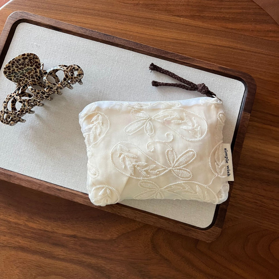 Vintage Lace Embroidered Mini Cotton Coin Purse N6F178