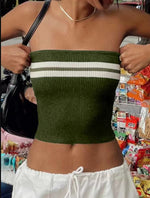 Load image into Gallery viewer, Contrast Stripe Bandeau Knit Bodycon Top N5Z146
