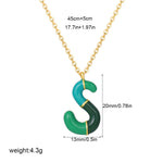 Load image into Gallery viewer, Alphabet Enamel Capsule Necklace Steel Gradient Color S5P234
