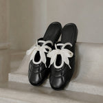 Load image into Gallery viewer, Bow Tie Mule Slippers Flat Hidden Height Slip-On N6H039