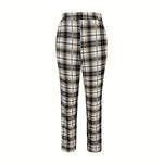 Load image into Gallery viewer, Classic Plaid Elastic Waist Office Trousers Women N5A097
