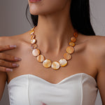 Load image into Gallery viewer, Womens Gradient Shell Beaded Necklace N6K187