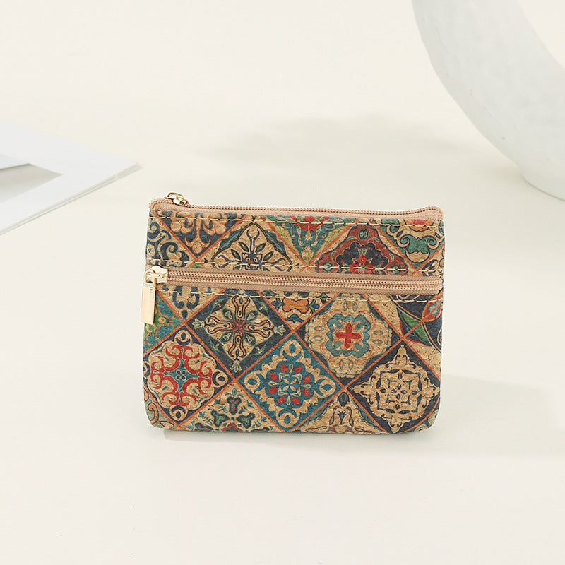 Cork Wood Grain Multi-Organizer Wallet N6E100
