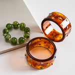 Load image into Gallery viewer, Vintage Resin Rhinestone Rivet Geometric Bangle Women N6H072