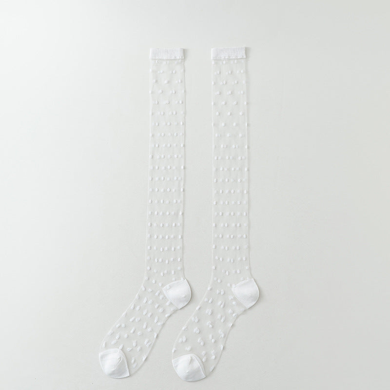 Calf Socks Women Summer Mesh Breathable School Style M5A293