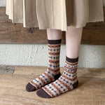 Load image into Gallery viewer, Double Needle Knit Plaid Mid-Calf Socks Women N6H023
