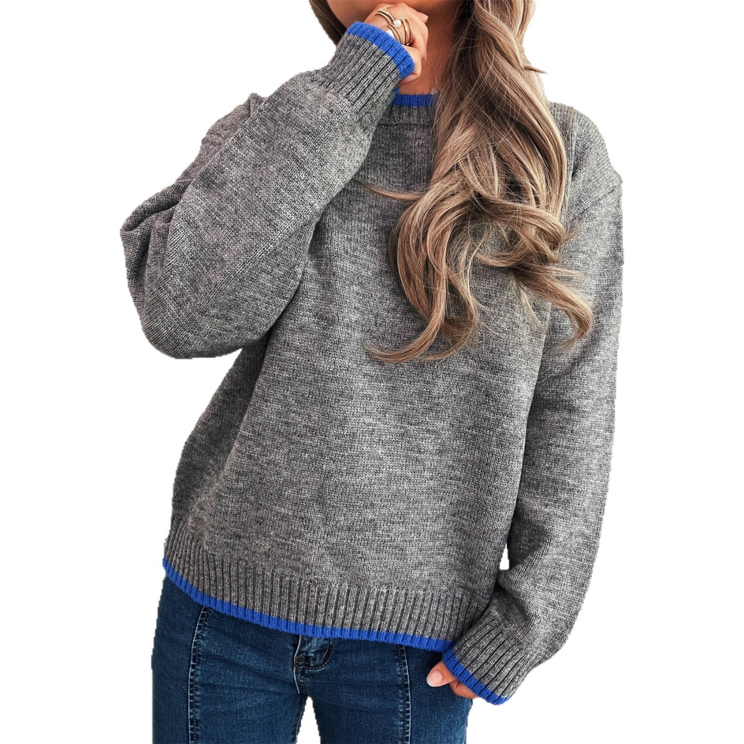 Contrast Trim Round Sweater Mid Weight Options N5A224