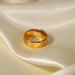 Load image into Gallery viewer, 18K Gold Plated Lava Pearl Ring Women Titanium Steel N6H166