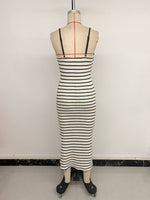 Load image into Gallery viewer, Retro Vacation Knot Detail Stripe Fitted Slip Dress N6C252