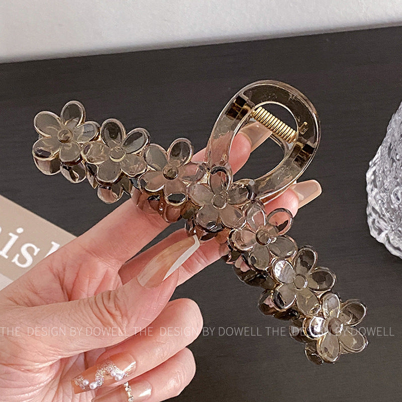 Jelly Color Flower Hair Claw Clip Women Resin N6C350