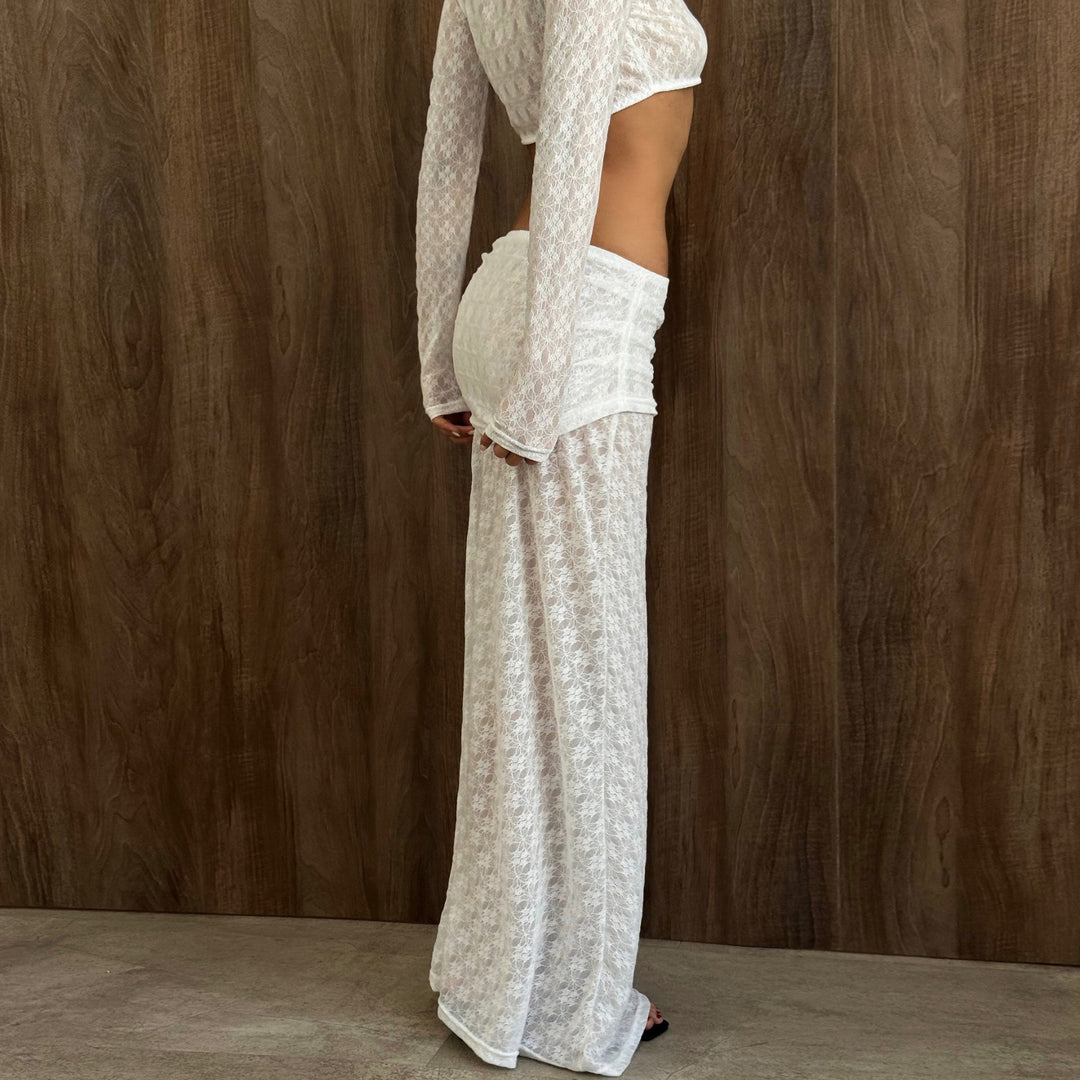 Crop Sheer Set Mid Weight White N5Z837