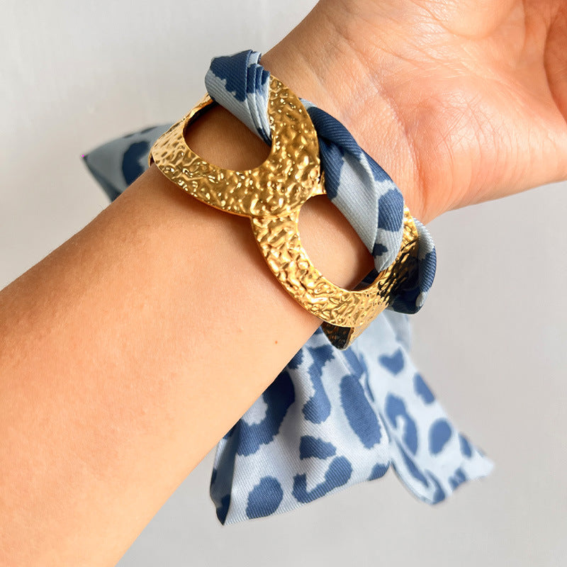 Stainless Steel Scarf Bracelet Light Designer Cuff N6F276