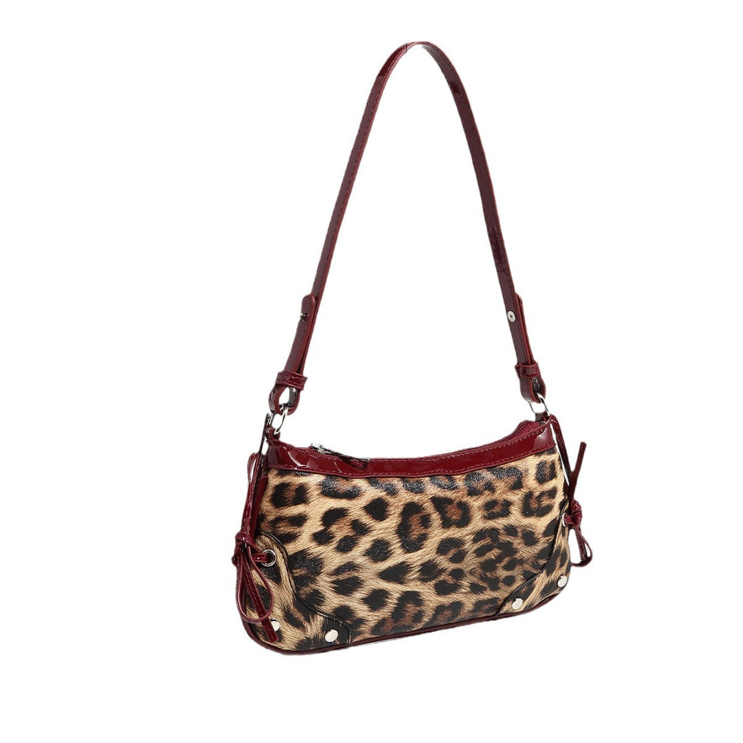 Animal Print Woven Shoulder Bag  S5P460