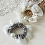 Load image into Gallery viewer, Polka Dot Pearl Mini Scrunchie High Elasticity Women N6H186