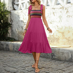 Load image into Gallery viewer, Womens Folk Art A-Line Cross Back Sundress N25A323
