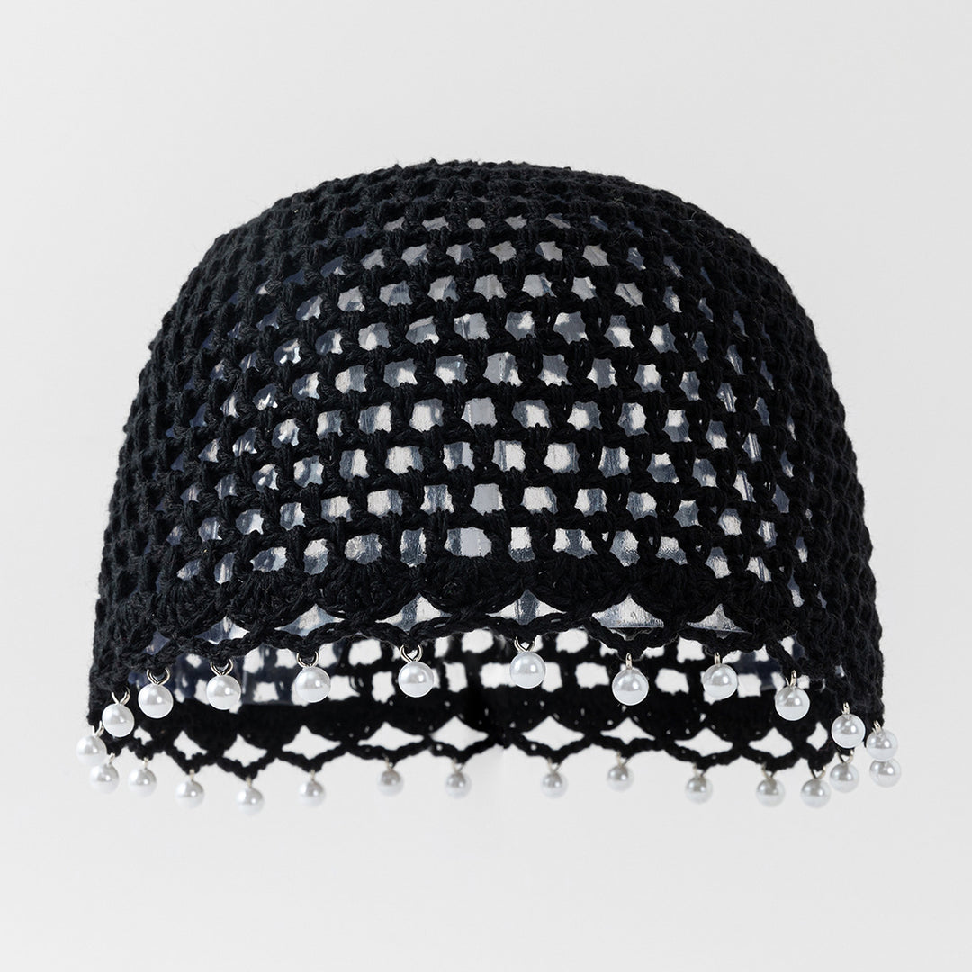 Hand Crochet Pearl Cotton Cap Women N6G214