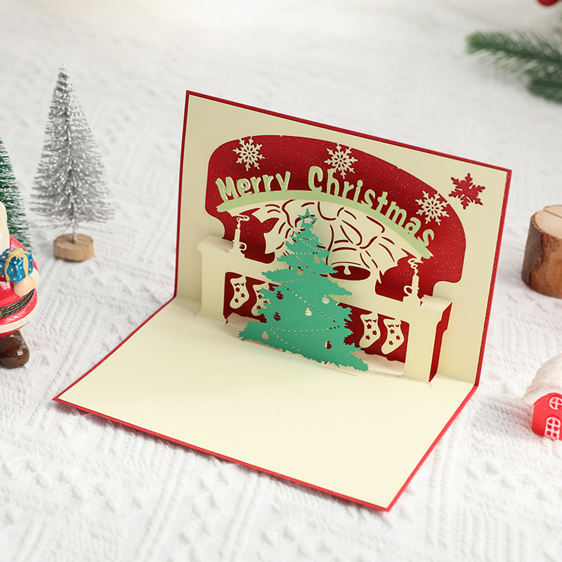 Handmade 3D Red Christmas Tree Pop Up Card N6K304
