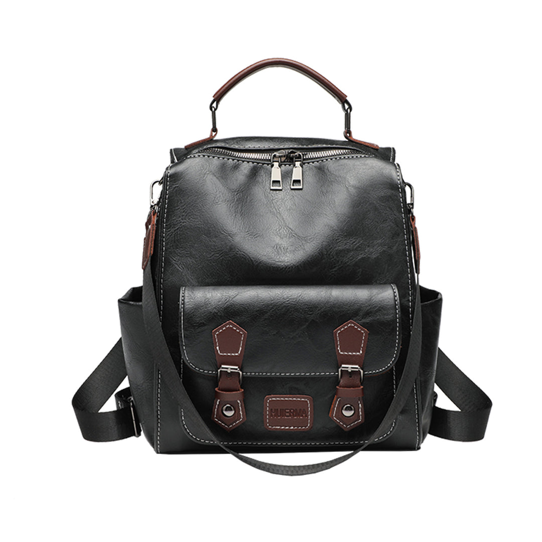 Vintage PU Backpack Large Capacity Travel Student N6F165
