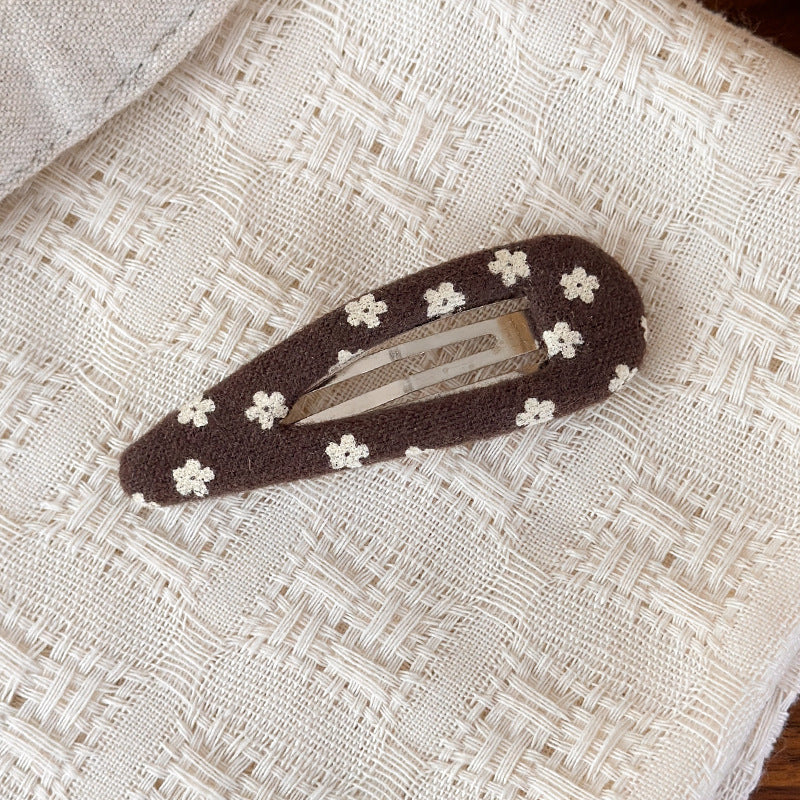 Womens Floral Teardrop Fabric Hair Clip N6K028