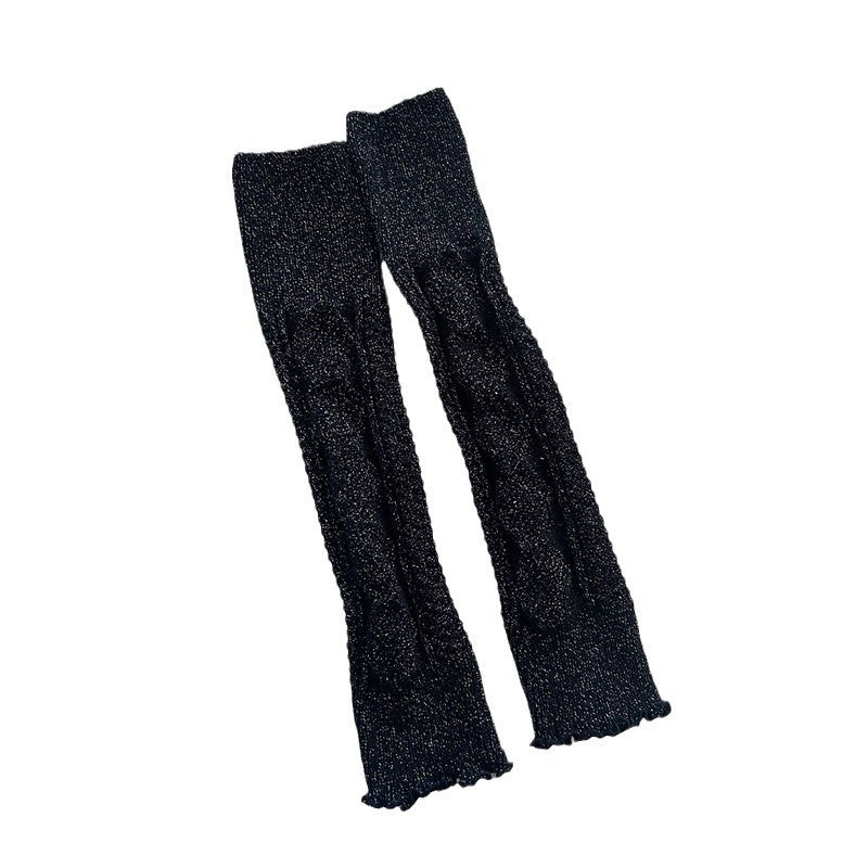 Metallic Vertical Stripe Knit Leg Warmers M5A059