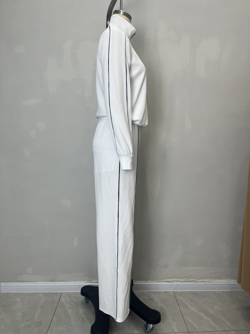 Elongating Wide Leg Sweatsuit Set Women N6C202