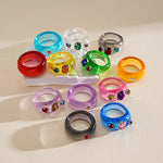 Load image into Gallery viewer, Dopamine Zircon Resin Ombré Geometric Ring Women N6H099