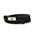 Load image into Gallery viewer, Matte Finish No-Hole Lock Buckle Genuine Leather Belt N6H324