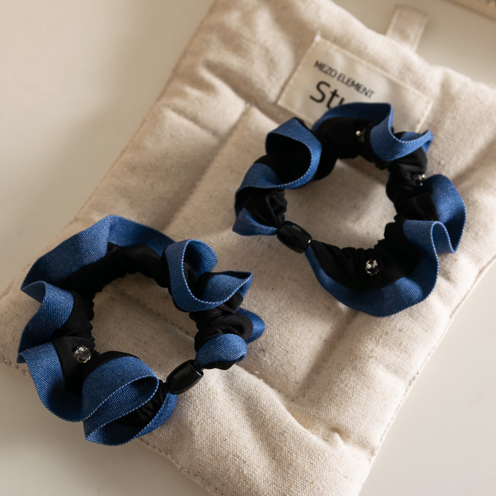Polka Dot Pearl Mini Scrunchie High Elasticity Women N6H188