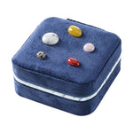 Load image into Gallery viewer, Natural Stone Velvet Grid Jewelry Box Folding Case N6G061