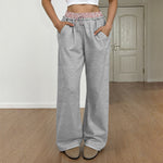 Load image into Gallery viewer, Contrast Panel Straight Pant Mid Weight Light Gray N5Z471
