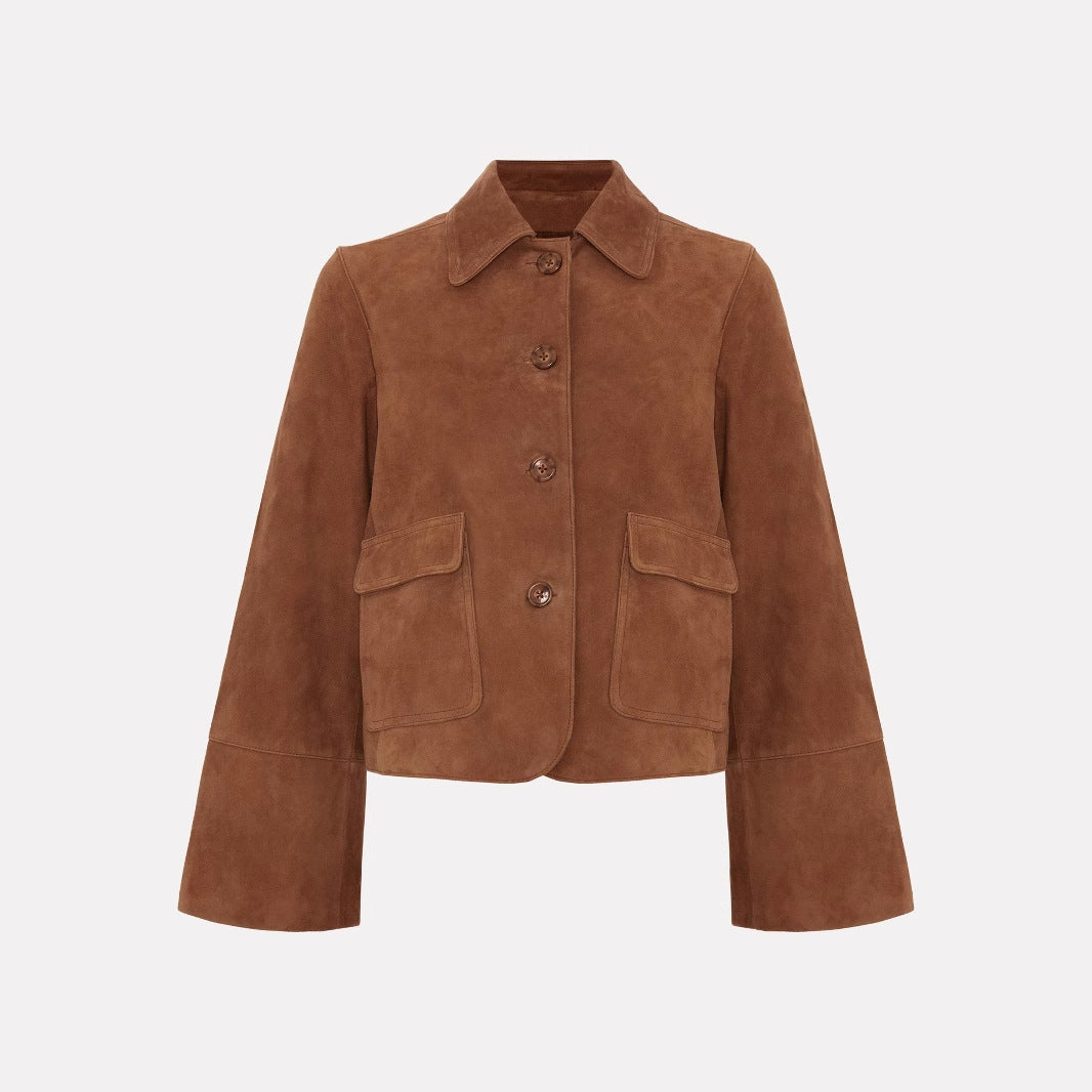 Suede Trench Coat Mid Heavy Brown N5Z574