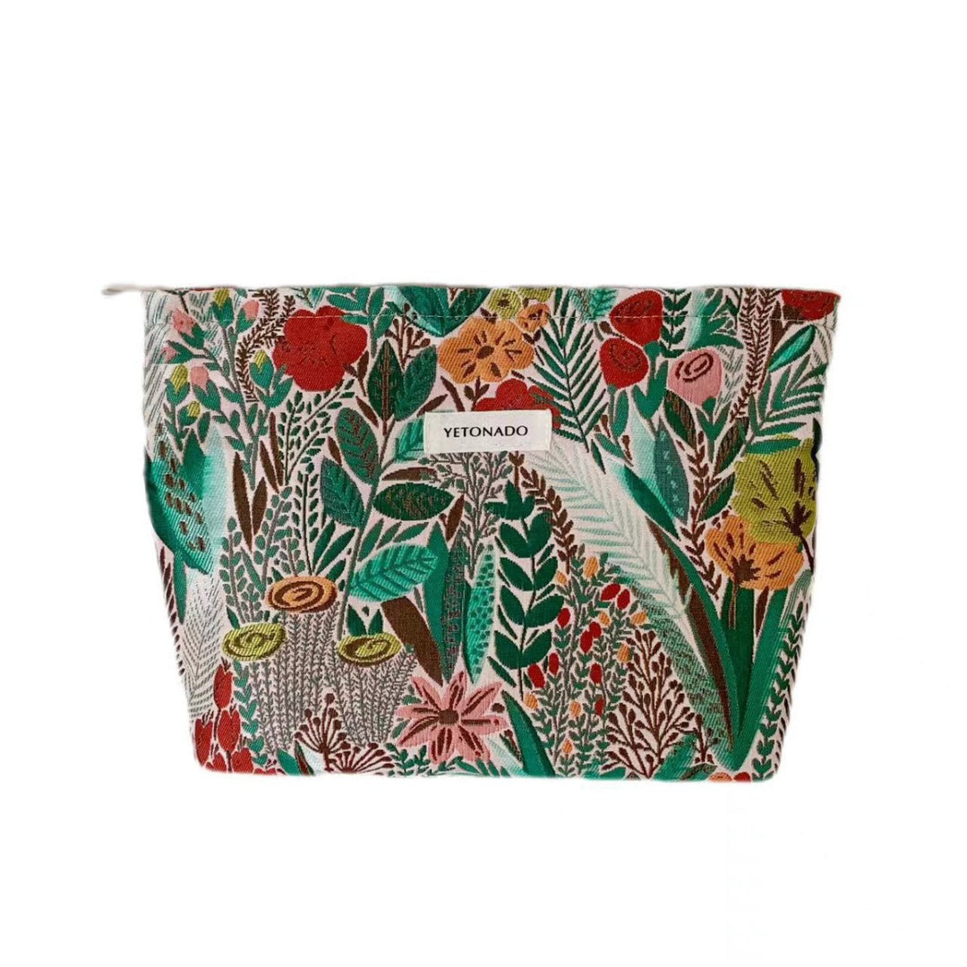 Womens Floral Embroidered Polyester Cosmetic Bag N6K116