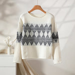 Load image into Gallery viewer, Boat Diamond Sweater Lightweight White N5Z828
