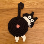Load image into Gallery viewer, Knitted Cat Butt Coaster Handmade Cotton Mat N6G108