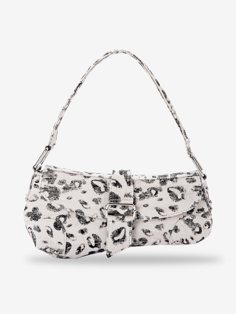 Distressed Leopard Print Asymmetric Hobo Bag Women N6C311