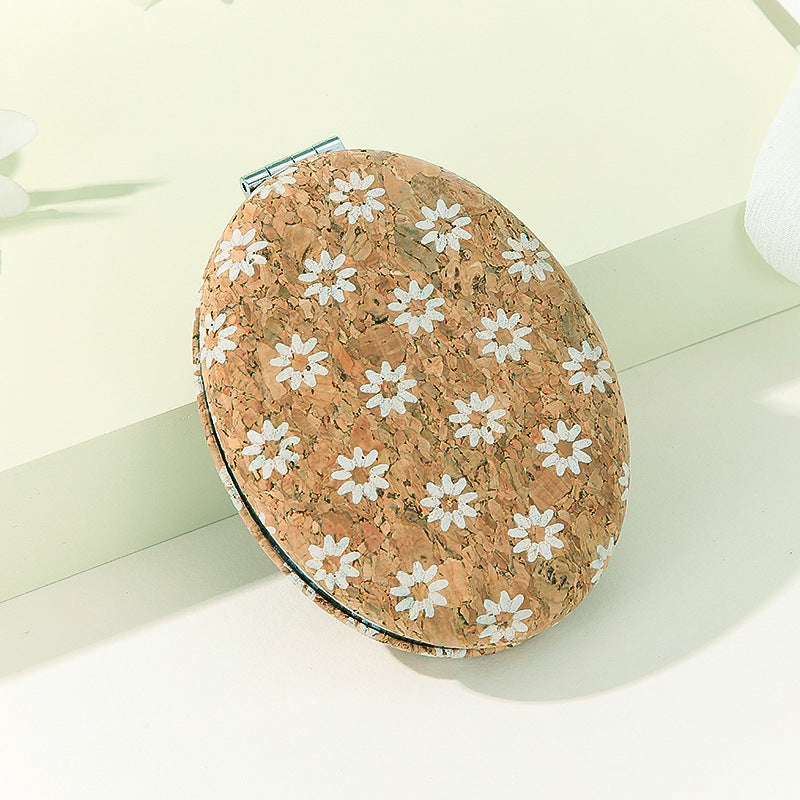 Vintage Oval Folding Makeup Mirror Portable Travel N6F036