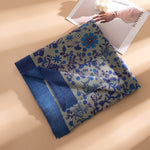 Load image into Gallery viewer, Floral Print Faux Cashmere Wrap with Fringe  M5A183