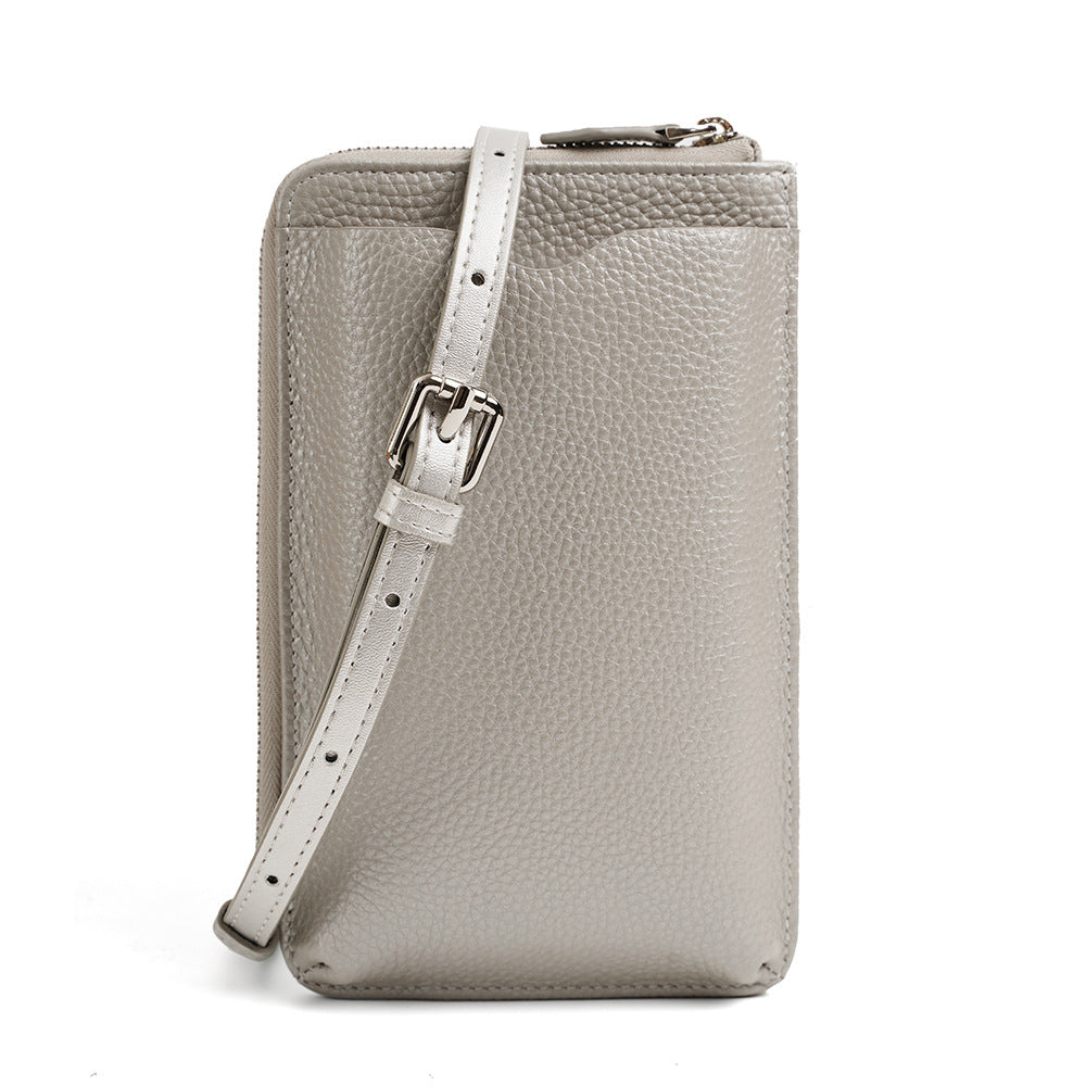 Genuine Leather Vertical Phone Crossbody Bag Women N6D015